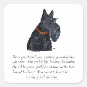 Scottish Terrier Keepake Quadratischer Aufkleber
