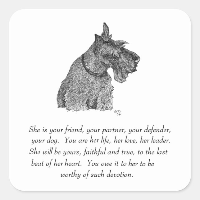 Scottish Terrier Keepsakes - FEMALE Quadratischer Aufkleber (Vorderseite)