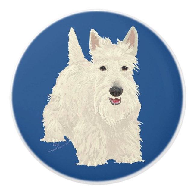 Scottish Terrier Keramikknauf (Vorderseite)