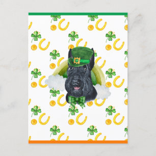 Scottish Terrier Kleeblatt St. Patricks Tag Feiertagspostkarte
