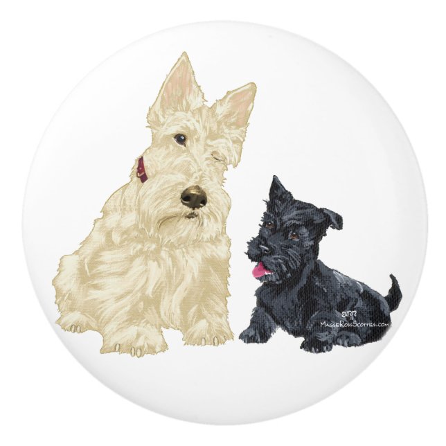 Scottish Terrier Knobs Keramikknauf (Vorderseite)