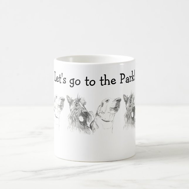 Scottish Terrier Labrador Friends Ink Zeichnend Kaffeetasse (Mittel)