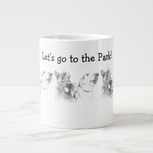 Scottish Terrier Labrador Friends To Park Jumbo-Tasse