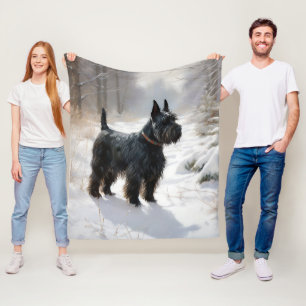 Scottish Terrier Let It Snow Christmas Fleecedecke