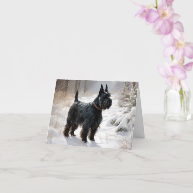 Scottish Terrier Let It Snow Christmas Karte (Orchidee)