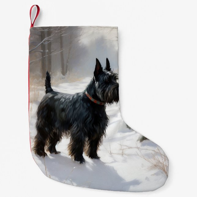 Scottish Terrier Let It Snow Christmas Kleiner Weihnachtsstrumpf (Vorderseite)