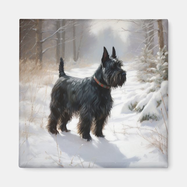 Scottish Terrier Let It Snow Christmas Magnet (Vorne)