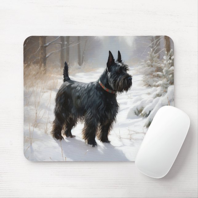 Scottish Terrier Let It Snow Christmas Mousepad (Mit Mouse)