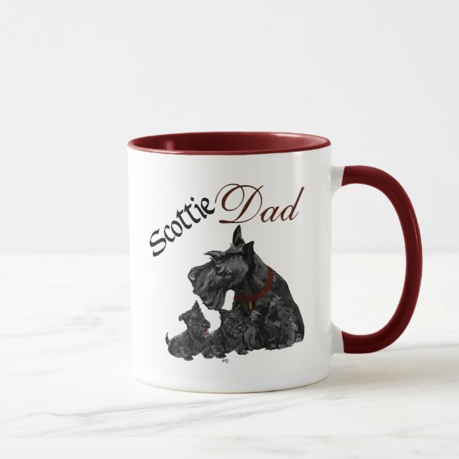 Scottish Terrier Mama & Pups für den Muttertag Tasse (Rechts)