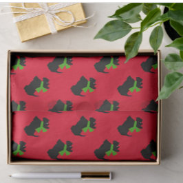 Scottish Terrier Merry Christmas Kariert Seidenpapier