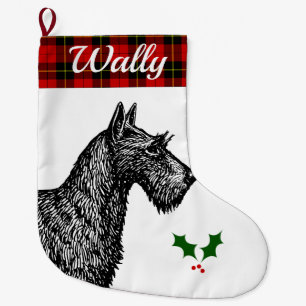 Scottish Terrier mit Clan-WallaceTartan Großer Weihnachtsstrumpf