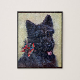 Scottish Terrier mit Tartan und Heather Puzzle