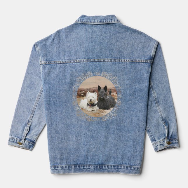 Scottish Terrier mit Westie Jeansjacke (Rückseite)
