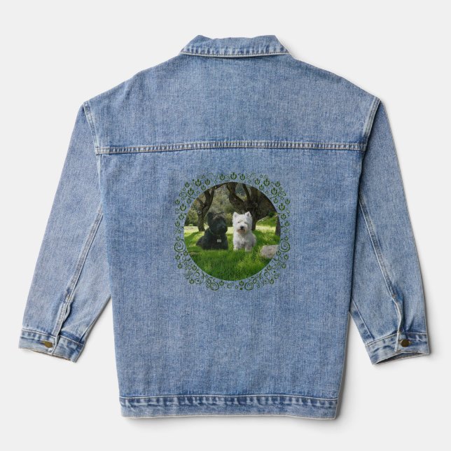 Scottish Terrier mit Westie Jeansjacke (Rückseite)