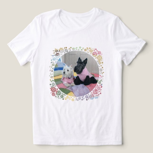 Scottish Terrier mit Westie Tri-Blend Shirt (Design Vorderseite)