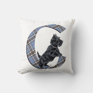 Scottish Terrier Monogram C Pillow Kissen