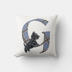 Scottish Terrier Monogram G Pillow Kissen