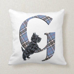 Scottish Terrier Monogram G Pillow Kissen