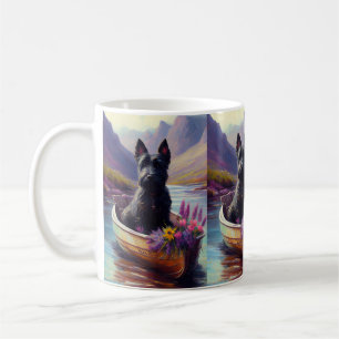 Scottish Terrier on a Paddle: Ein Landschaftliches Kaffeetasse