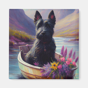 Scottish Terrier on a Paddle: Ein Landschaftliches Magnet
