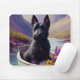Scottish Terrier on a Paddle: Ein Landschaftliches Mousepad