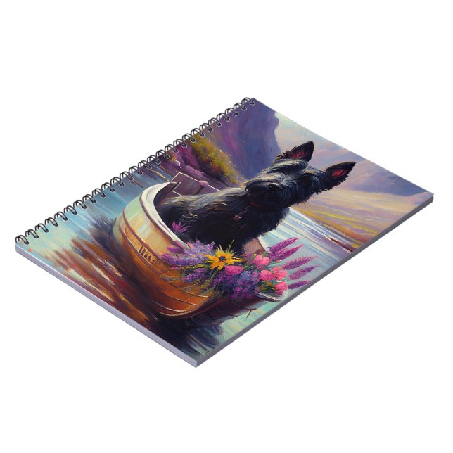 Scottish Terrier on a Paddle: Ein Landschaftliches Notizblock (Linke Seite)
