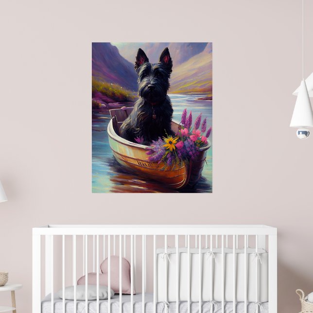 Scottish Terrier on a Paddle: Ein Landschaftliches Poster (Kinderzimmer 2)