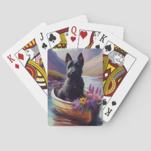Scottish Terrier on a Paddle: Ein Landschaftliches Spielkarten