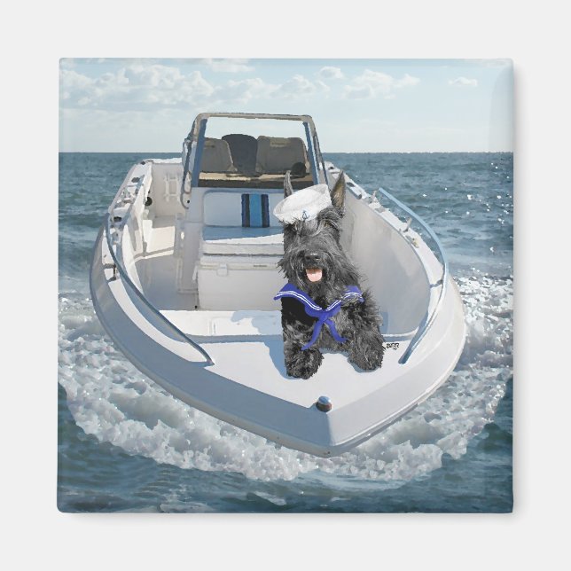 Scottish Terrier on Boat Magnet (Vorne)