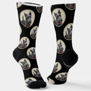 Scottish Terrier Painting Black Original Dog Art Socken