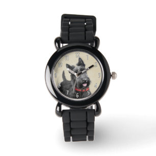 Scottish Terrier Painting - Niedliche Original Dog Armbanduhr