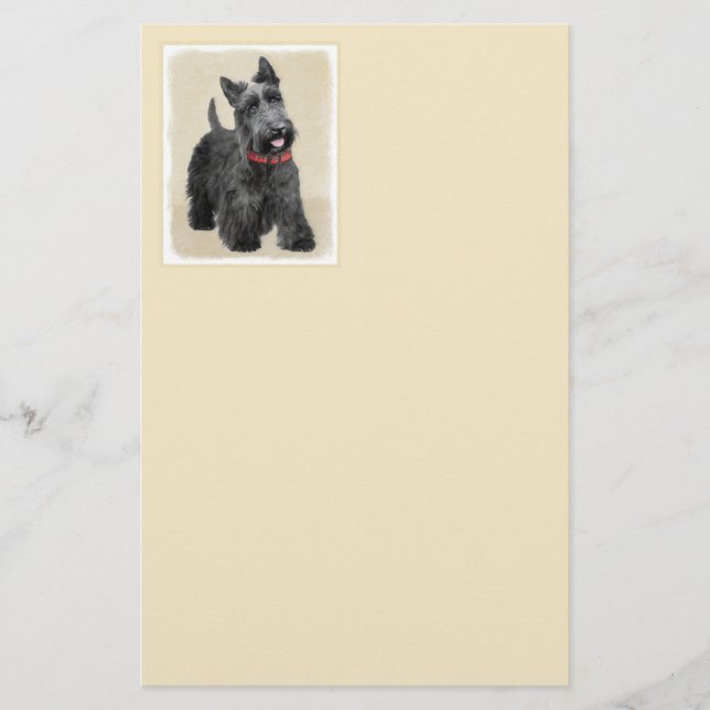 Scottish Terrier Painting - Niedliche Original Dog Briefpapier (Vorderseite)
