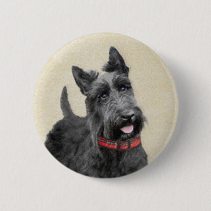 Scottish Terrier Painting - Niedliche Original Dog Button