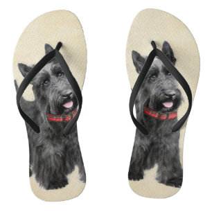 Scottish Terrier Painting - Niedliche Original Dog Flip Flops