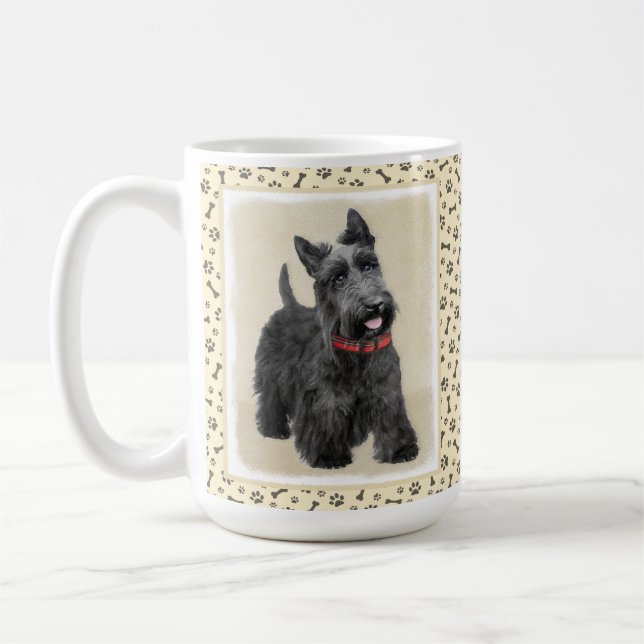 Scottish Terrier Painting - Niedliche Original Dog Kaffeetasse (Links)