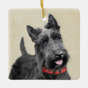Scottish Terrier Painting - Niedliche Original Dog Keramikornament