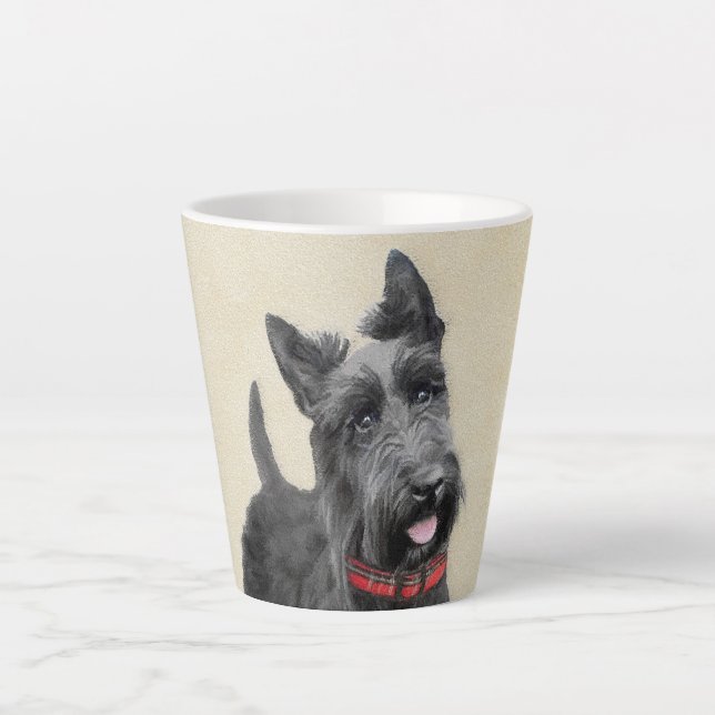 Scottish Terrier Painting - Niedliche Original Dog Milchtasse (Vorderseite)