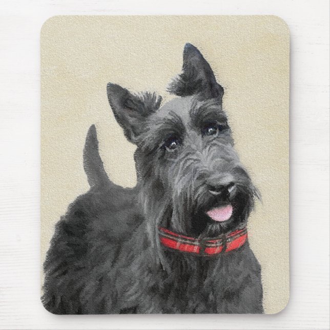 Scottish Terrier Painting - Niedliche Original Dog Mousepad (Vorne)