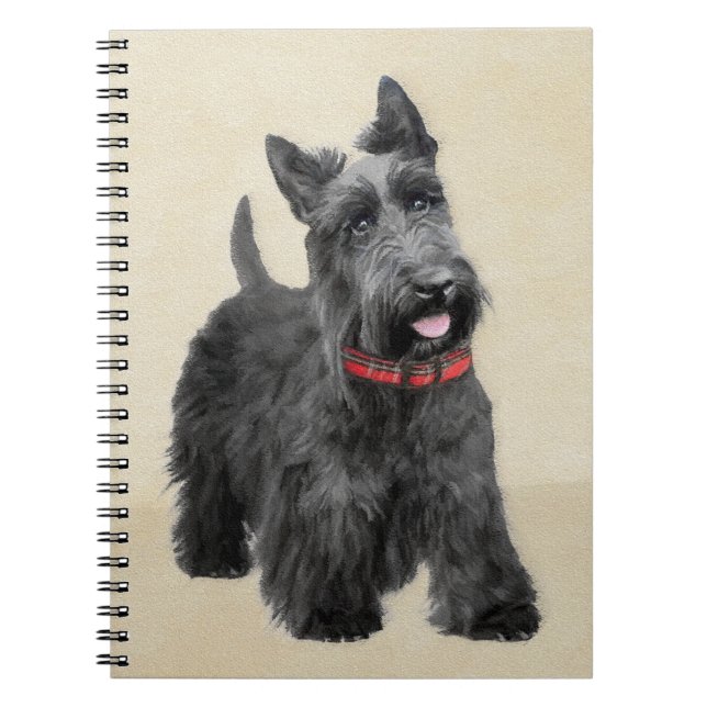 Scottish Terrier Painting - Niedliche Original Dog Notizblock (Vorderseite)