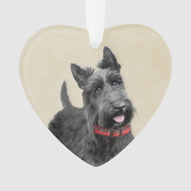 Scottish Terrier Painting - Niedliche Original Dog Ornament (Vorderseite)