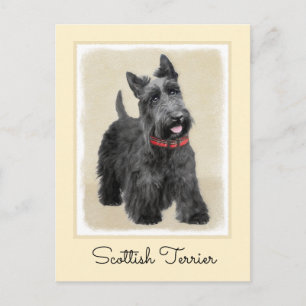 Scottish Terrier Painting - Niedliche Original Dog Postkarte