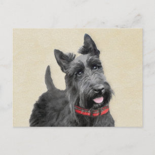 Scottish Terrier Painting - Niedliche Original Dog Postkarte