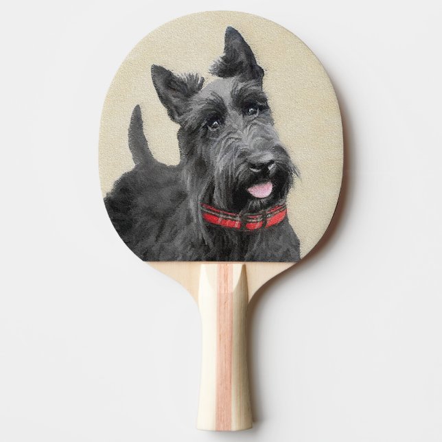 Scottish Terrier Painting - Niedliche Original Dog Tischtennis Schläger (Vorderseite)