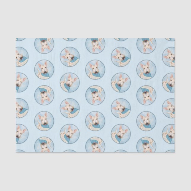 Scottish Terrier Painting Wheaten Original Dog Art Seidenpapier (Vorderseite)