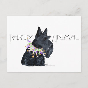 Scottish Terrier Party Animal Einladungspostkarte