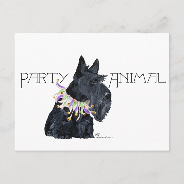 Scottish Terrier Party Animal Einladungspostkarte (Vorderseite)