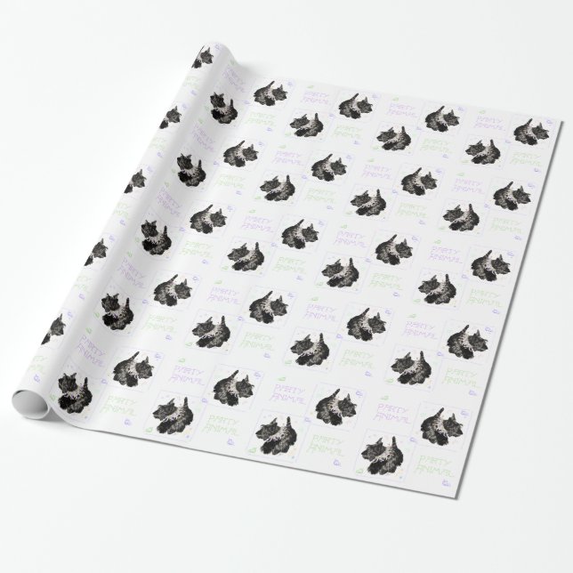 Scottish Terrier Party Animal Geschenkpapier (Ungerollt)