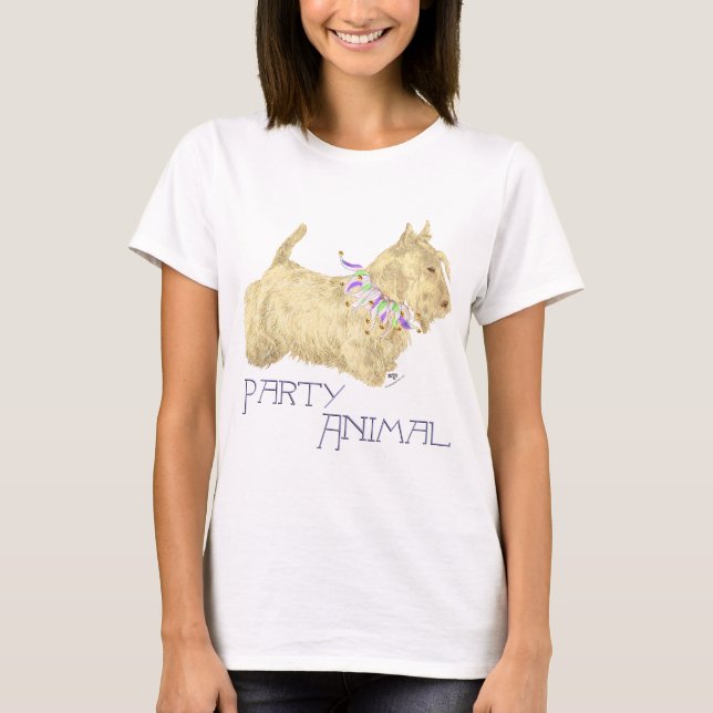 Scottish Terrier Party Animal T-Shirt (Vorderseite)