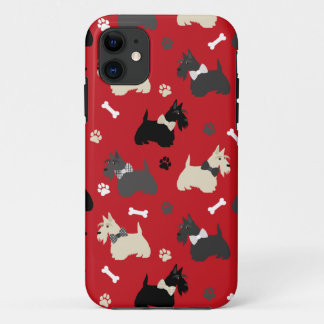 Scottish Terrier Paws and Bones Red Case-Mate iPhone Hülle