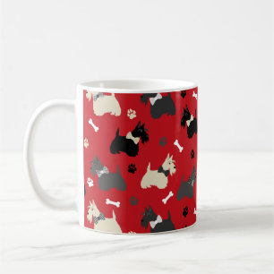 Scottish Terrier Paws and Bones Red Kaffeetasse